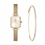 Set Reloj Quadro Mini Champagne