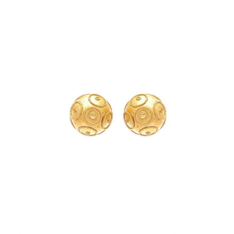 19,2K Gold Viana Bead Earrings