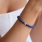 19,2K Gold Viana Bead Lapis lazuli Bracelet