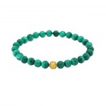 19,2K Gold Viana Bead Malachite Bracelet