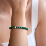 19,2K Gold Viana Bead Malachite Bracelet