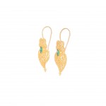 925 Gold Sterling Silver Viana Heart Green Earrings