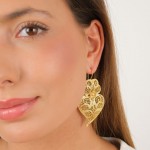 925 Gold Sterling Silver Viana Heart Earrings