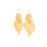 925 Gold Sterling Silver Viana Heart Earrings