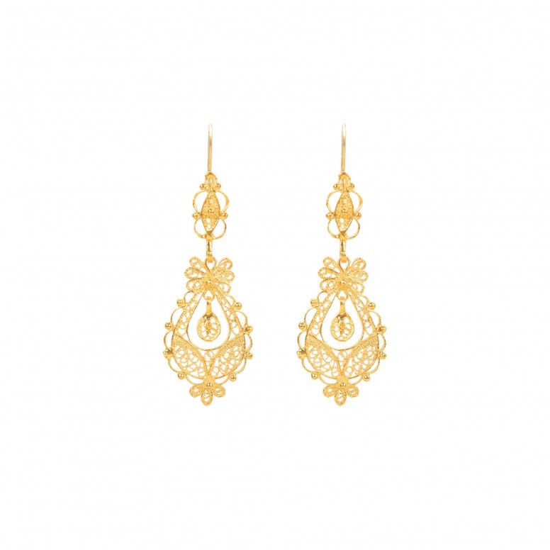 925 Gold Sterling Silver Princess Earrings