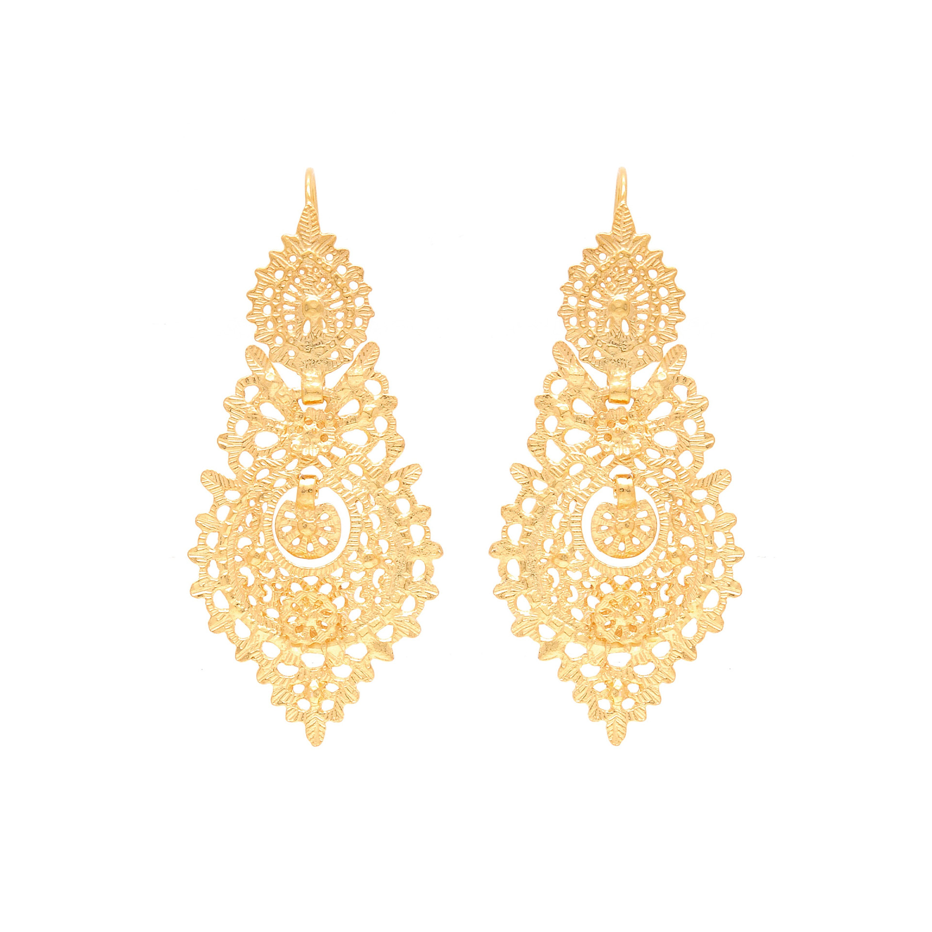 Pendientes Reina L Plata Dorada