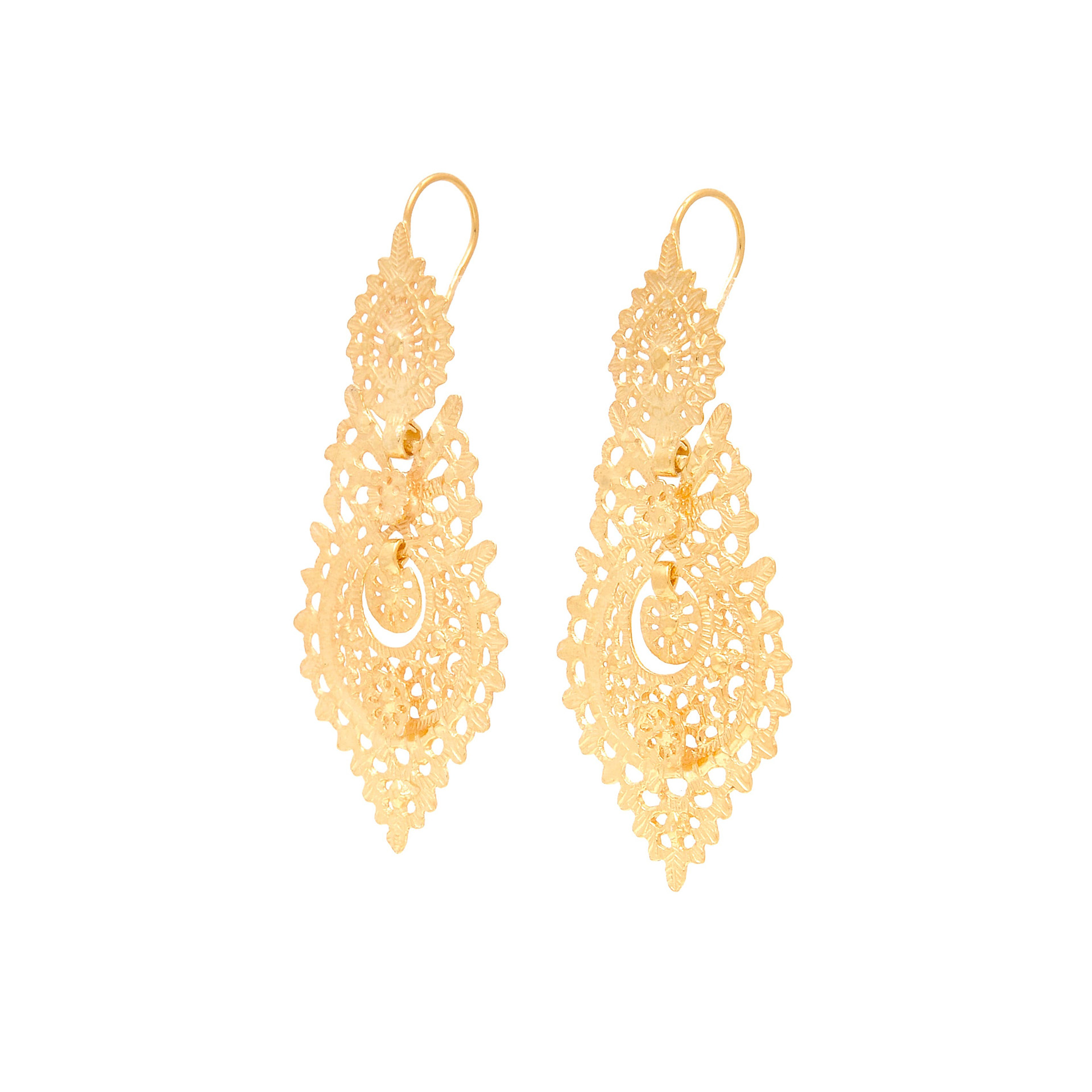 Pendientes Reina L Plata Dorada
