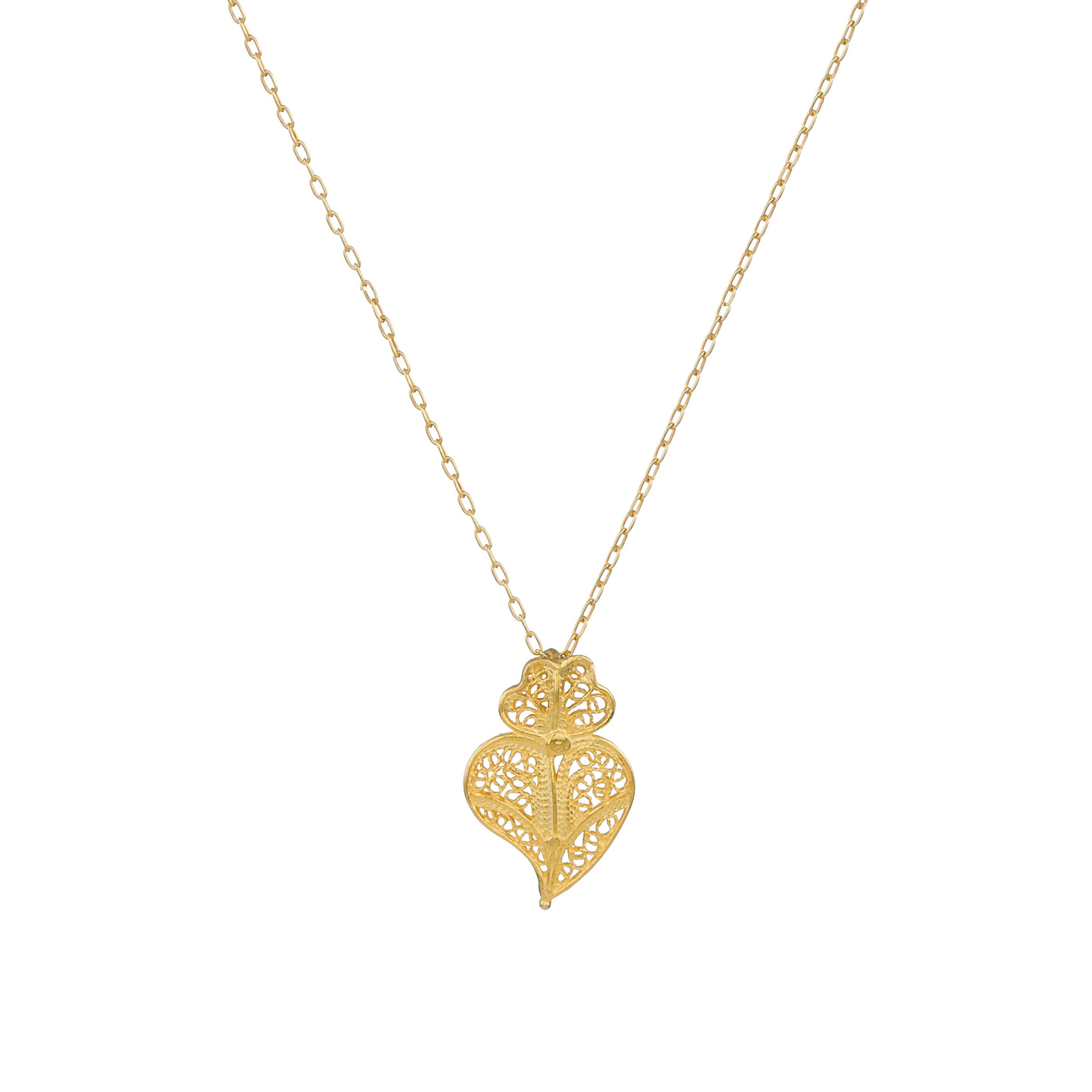 925 Gold Sterling Silver Viana Heart Necklace