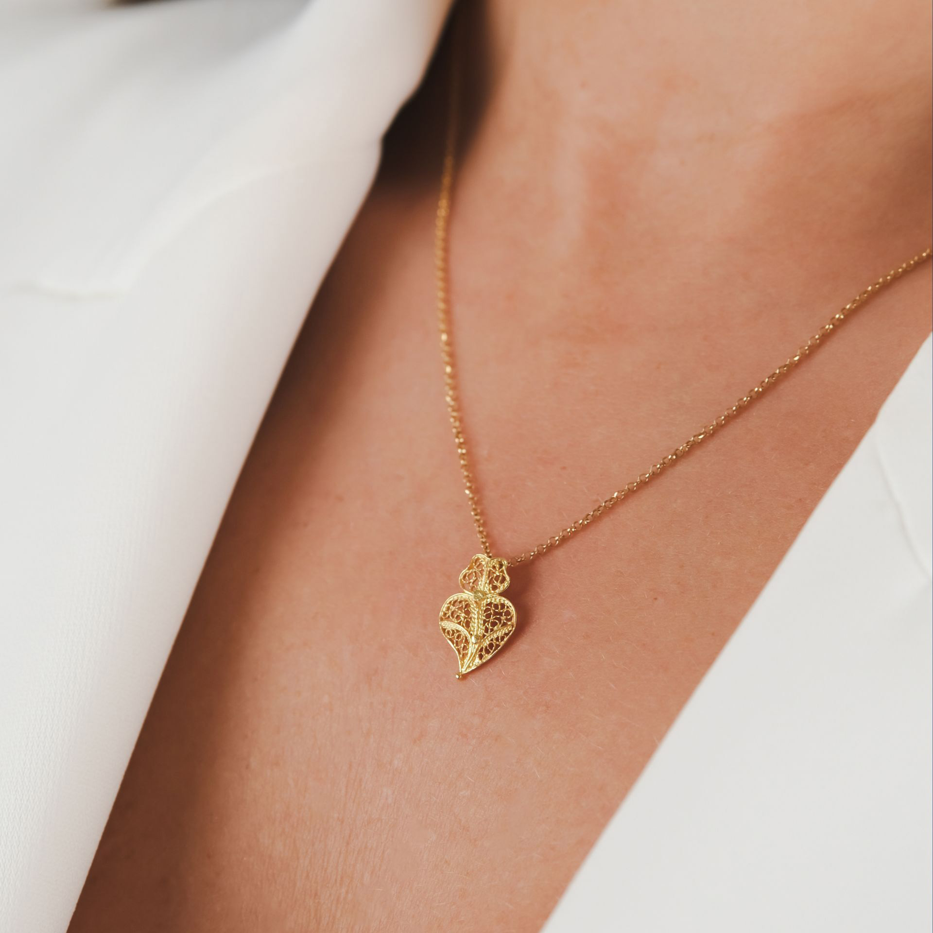 925 Gold Sterling Silver Viana Heart Necklace