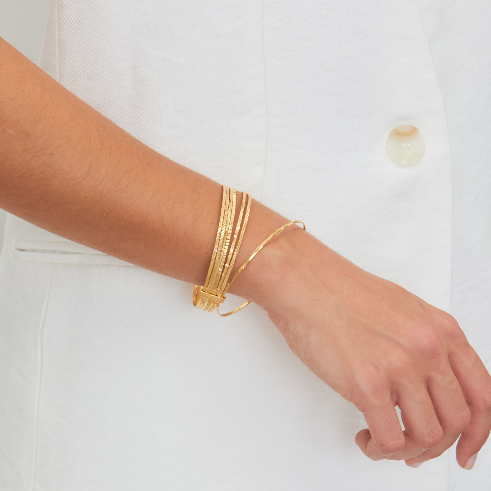 Pulseira Sete Escravas Prata Dourada