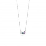 18K Gold Necklace Blue Topaz, London and Amethyst