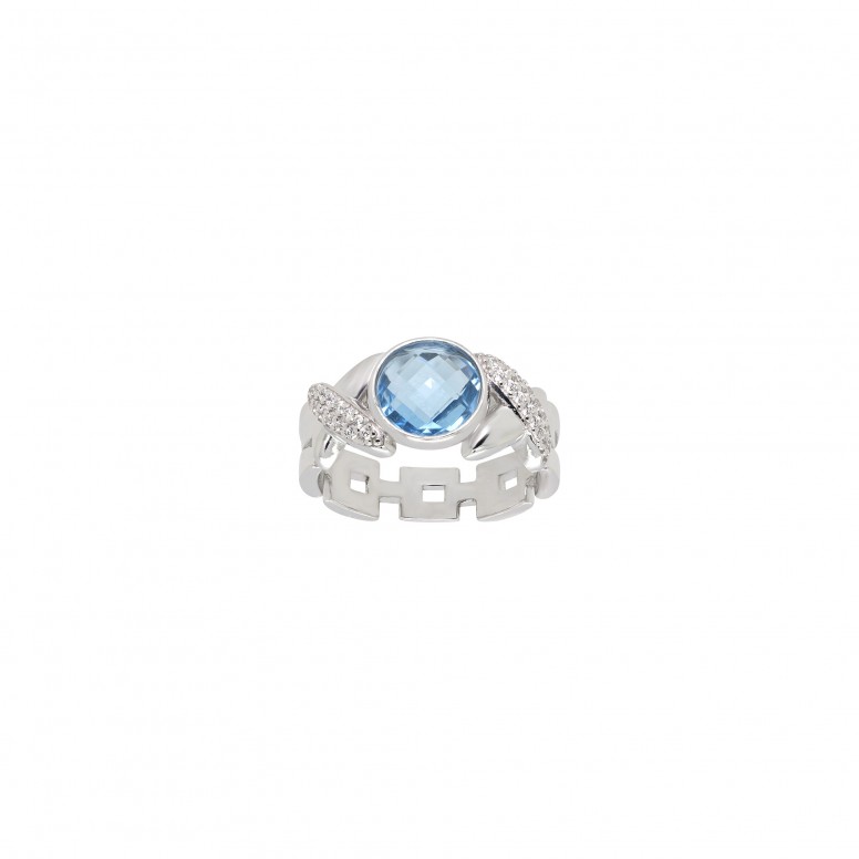 Anel Blue Stone Silver