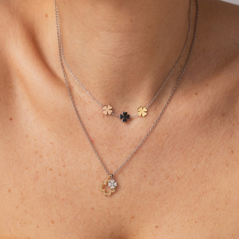 Lucky Flower Bicolor Necklace