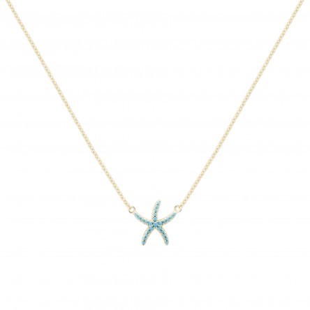 Fun Blue Star Gold Necklace