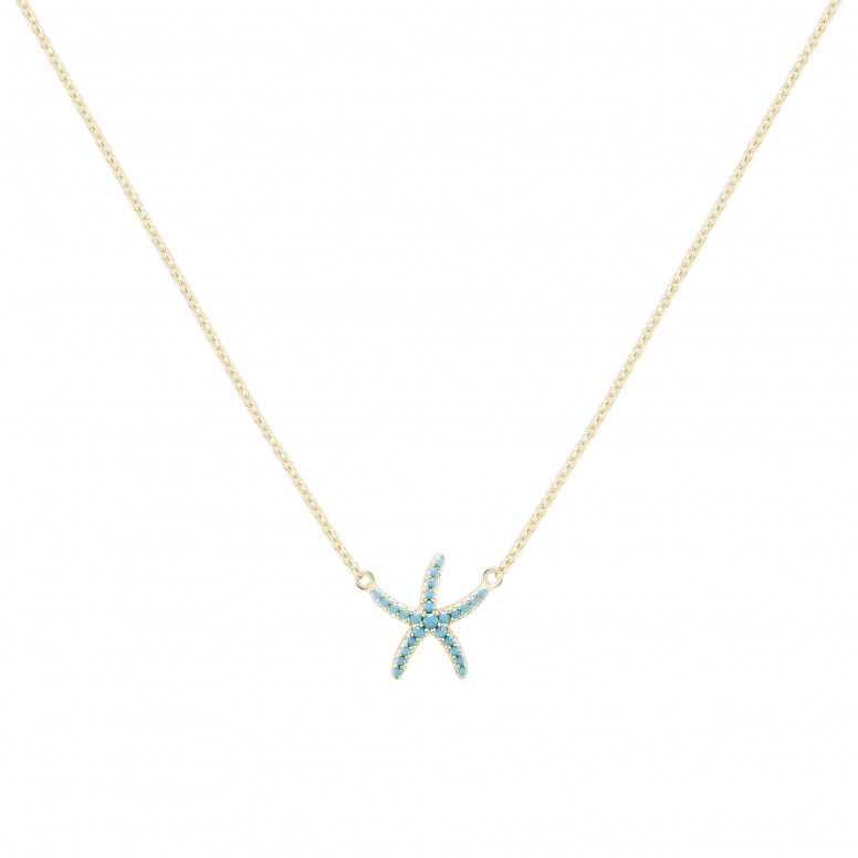 Fun Blue Star Gold Necklace