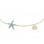 Pulsera Fun Blue Star Gold