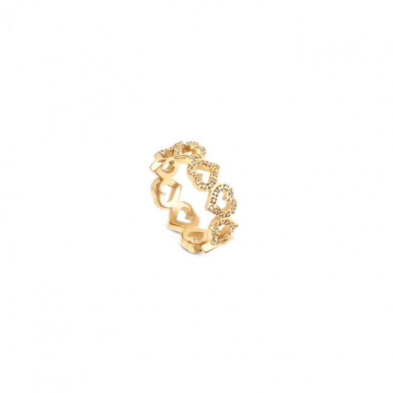 Reflexions Heart Gold Ring