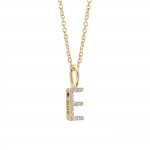 18K Gold Topaz Pendant - Letter E