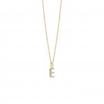 18K Gold Topaz Pendant - Letter E