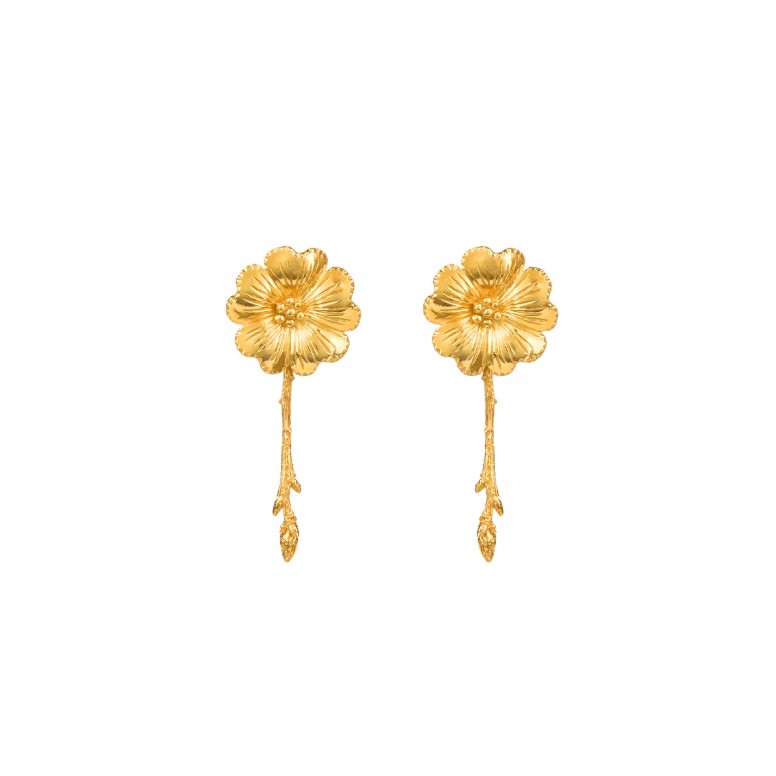 Golden Silver Amlia Blossoming Earrings