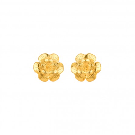 Golden Silver There Go the Amlia Flowers Earrings