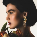 Golden Silver Amlia Flowers Earrings