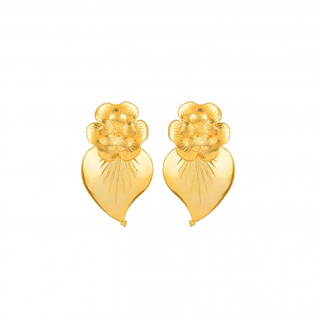 Golden Silver Amlia Heart Earrings