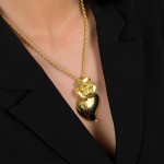 Golden Silver Amlia Heart Necklace