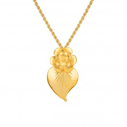 Golden Silver Amlia Heart Necklace