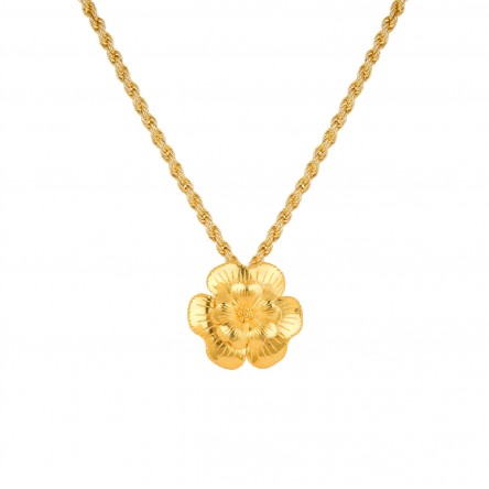 Golden Silver There Goes the Amlia Flower Necklace