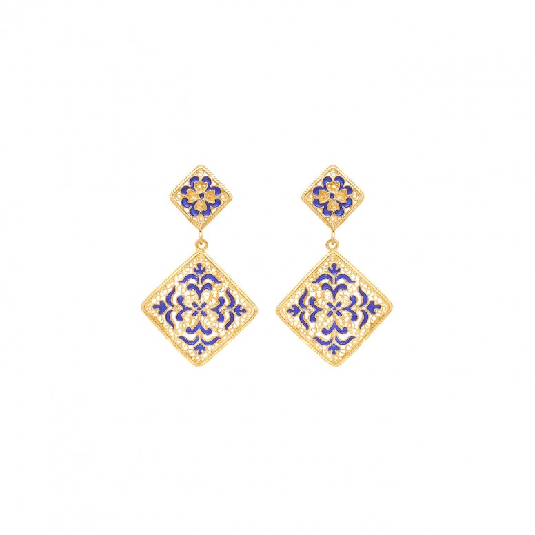 Azulejo Gold Plated Earrings