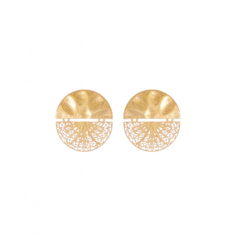 Articulated Circle Gold Plated Earrings