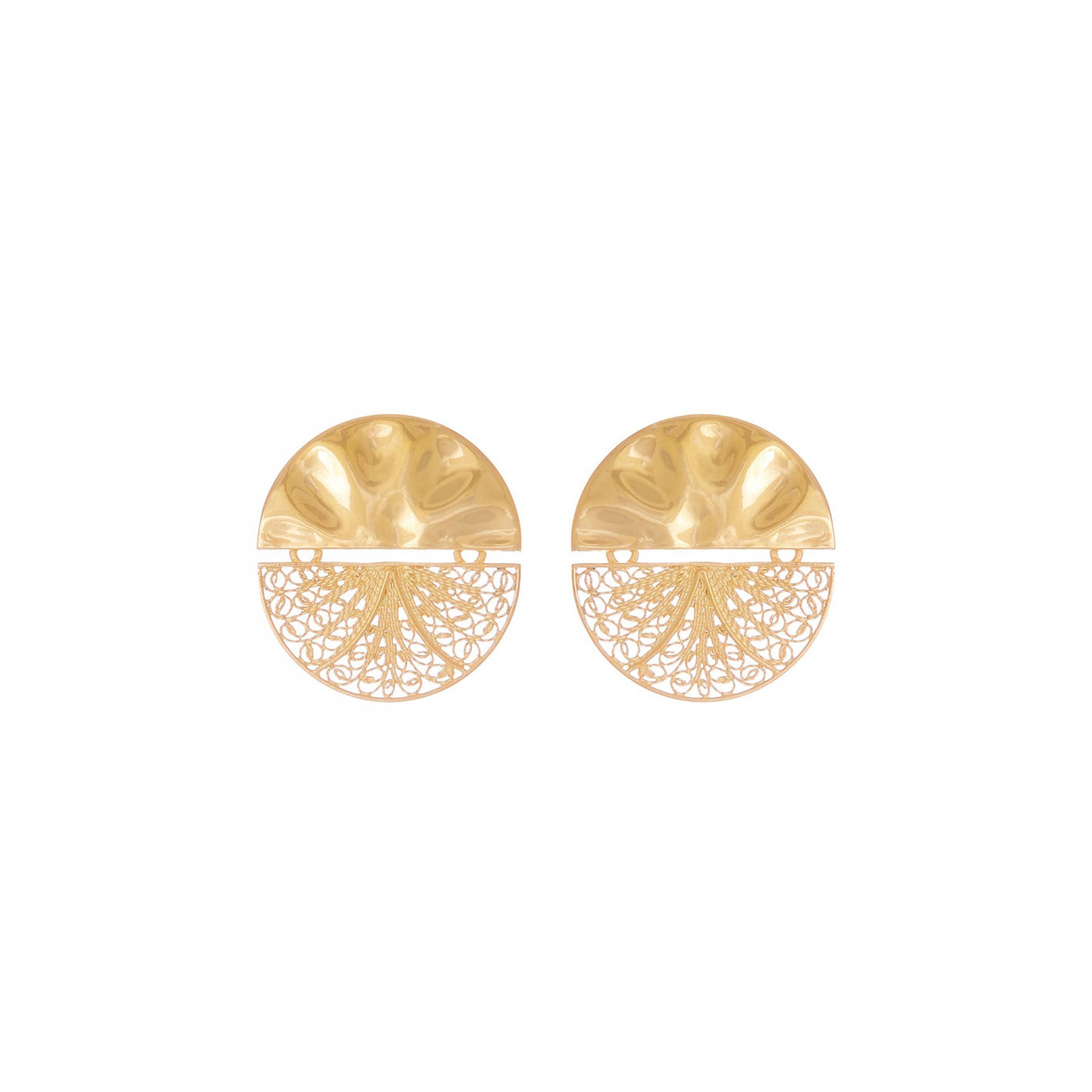 Pendientes Círculos Articulados Plata Dorada