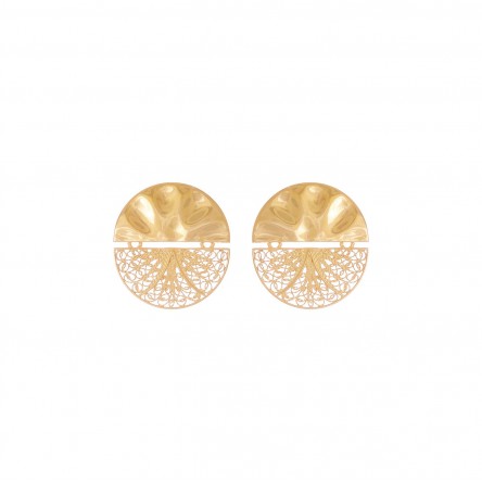 Articulated Circle Gold Plated Earrings