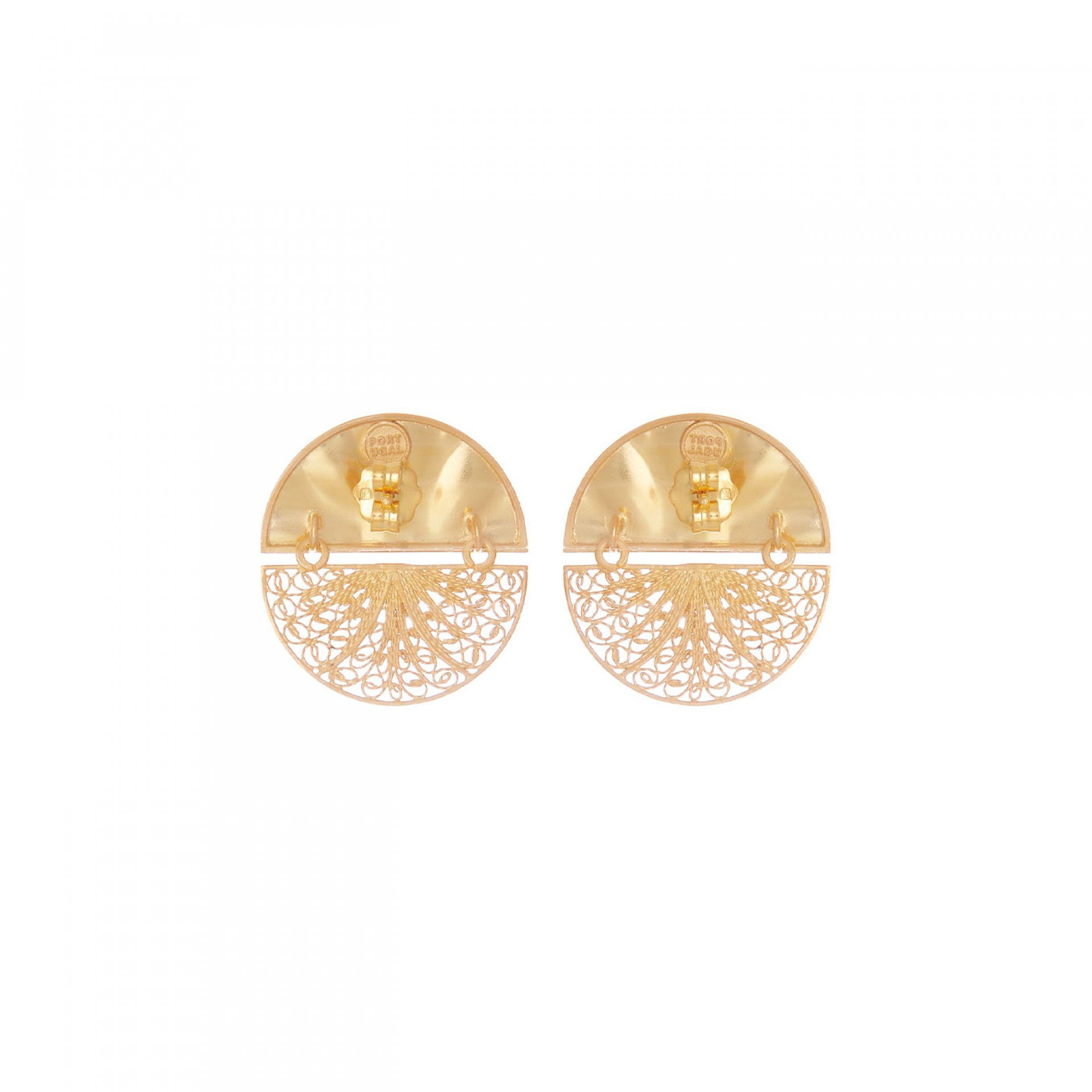 Pendientes Círculos Articulados Plata Dorada