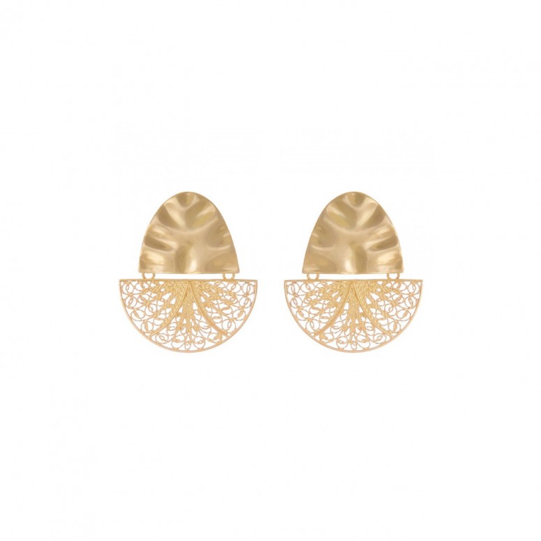 Articulated Boat Gold Plated Earrings