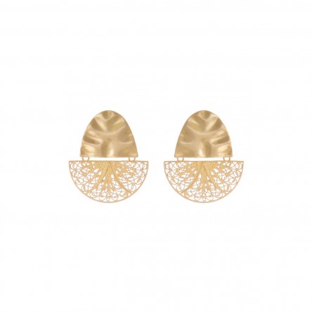 Articulated Boat Gold Plated Earrings