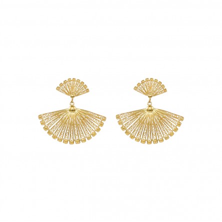 Fan Gold Plated Earrings