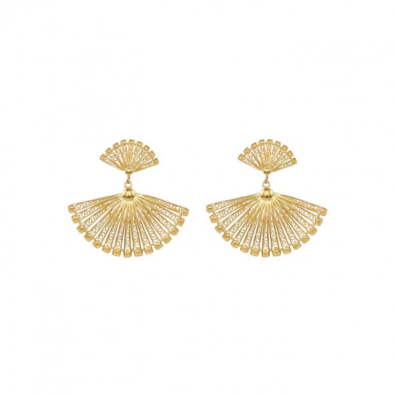 Fan Gold Plated Earrings