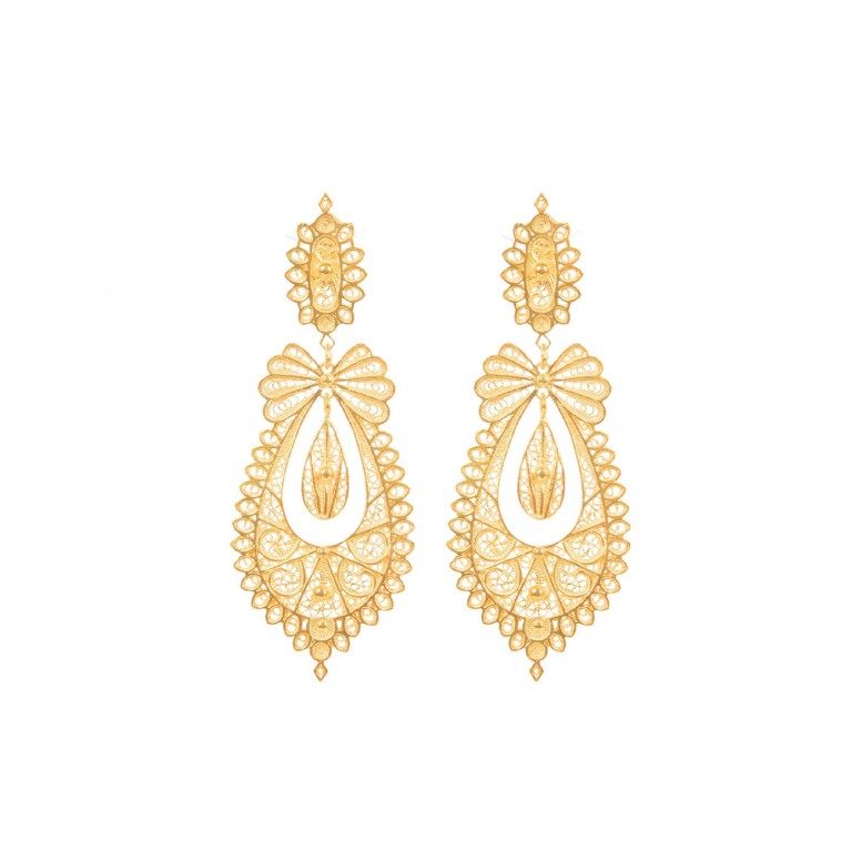 Princess Icon Gold Plated Silver Earrings