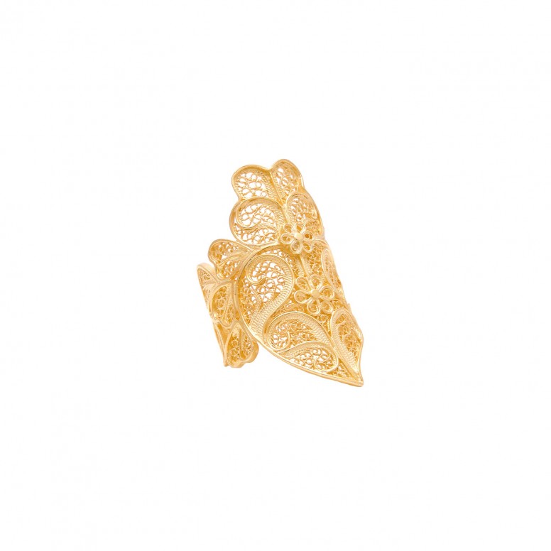 Heart of Viana XL Gold Plated Silver Ring