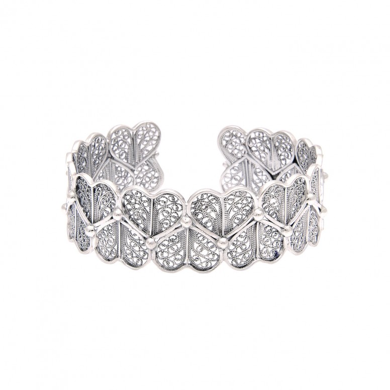 Pulsera Corazones Plata