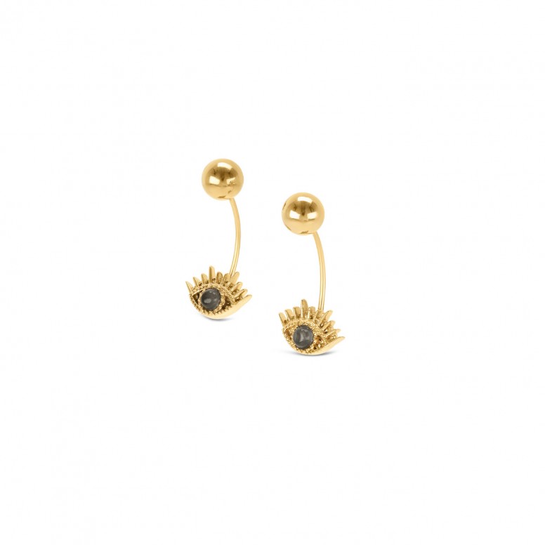 Pendientes Evil Eye Gray Gold