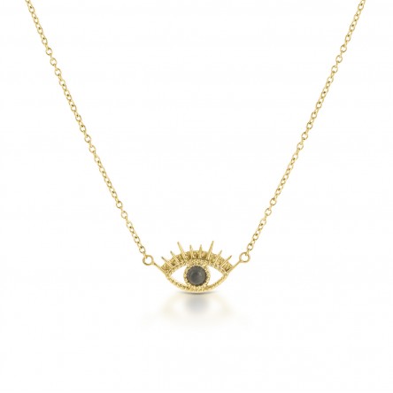 Collar Evil Eye Gray Gold