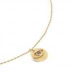 Evil Eye Gray Pendant Gold Necklace