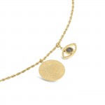 Collar Evil Eye Gray Pendant Gold