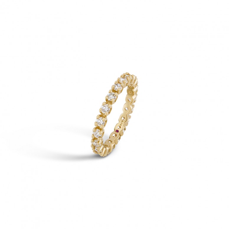 Ring N.70 Eterenity 18K Yellow Gold with Diamonds
