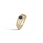 Ring N.73 18K Gold Sapphire and Diamonds 0,176ct