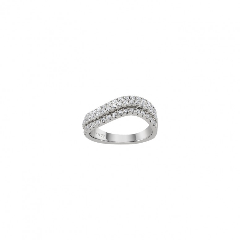 Anillo Classy & Chic Shiny Wave Silver