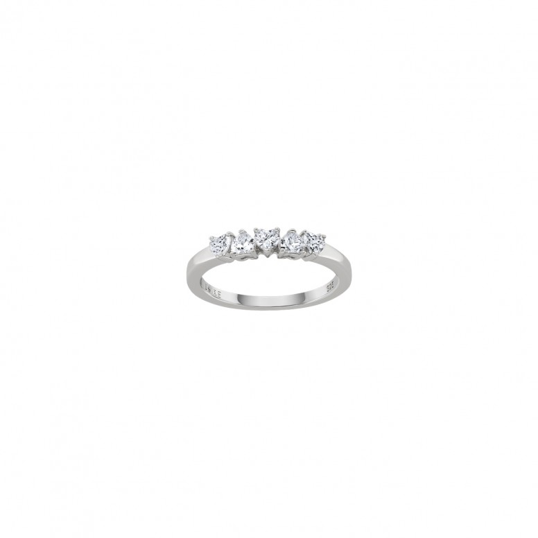 Anillo 5 Hearts Silver